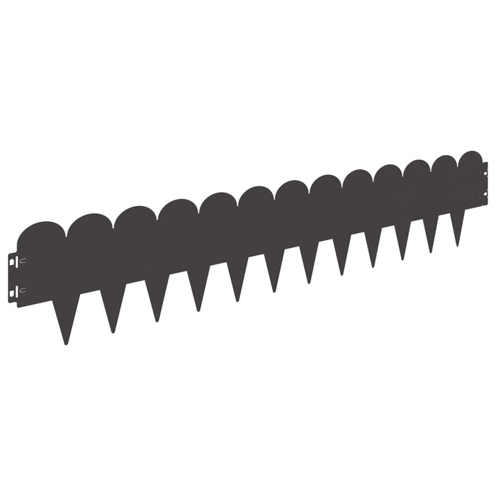 Margine pentru gazon 30 pcs 103 x 20 cm Oțel Negru WALTI