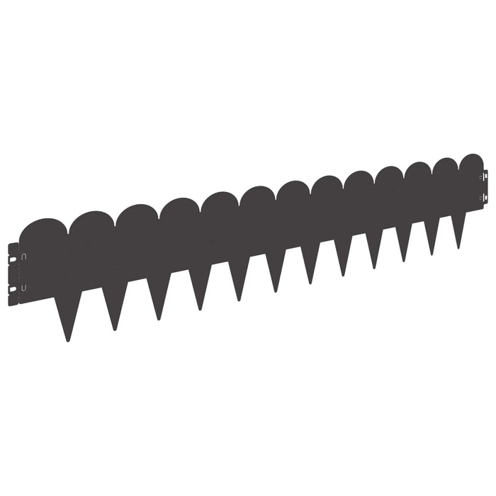 Margine pentru gazon 30 pcs 103 x 20 cm Oțel Negru WALTI