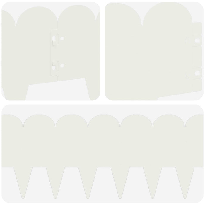 Margine pentru gazon 10 pcs 103 x 20 cm Oțel Alb WALTI