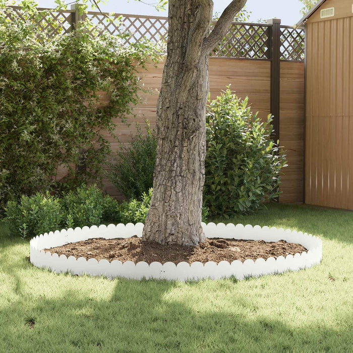 Margine pentru gazon 30 pcs 103 x 20 cm Oțel Alb WALTI