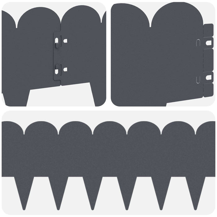 Margine pentru gazon 30 pcs 103 x 20 cm Oțel Antracit - WALTI WALTI