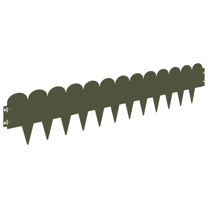 Margine pentru gazon 30 pcs 103 x 20 cm Oțel Verde măsliniu - WALTI WALTI