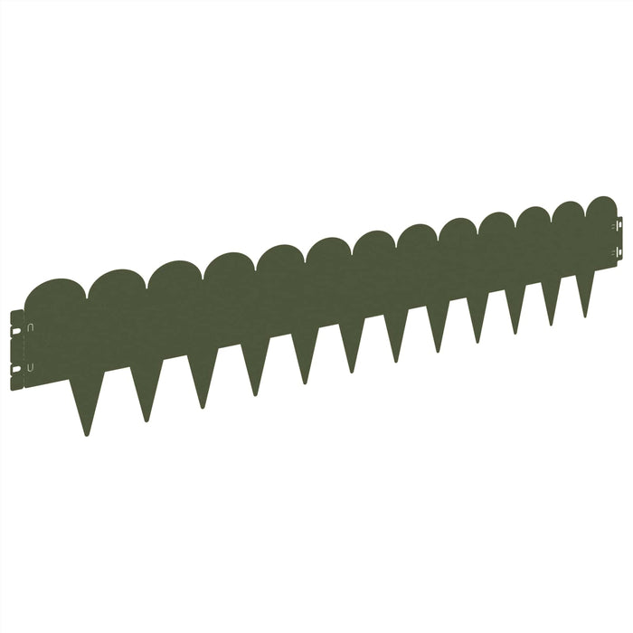 Margine pentru gazon 30 pcs 103 x 20 cm Oțel Verde măsliniu - WALTI WALTI