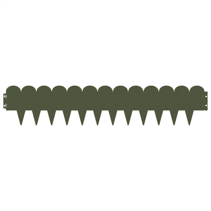 Margine pentru gazon 30 pcs 103 x 20 cm Oțel Verde măsliniu - WALTI WALTI