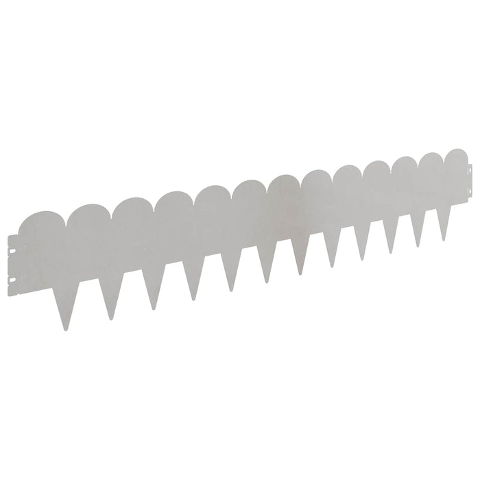 Margine pentru gazon 10 pcs 103 x 20 cm Oțel Argintiu WALTI