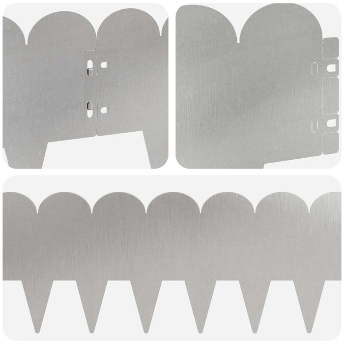 Margine pentru gazon 30 pcs 103 x 20 cm Oțel Argintiu WALTI