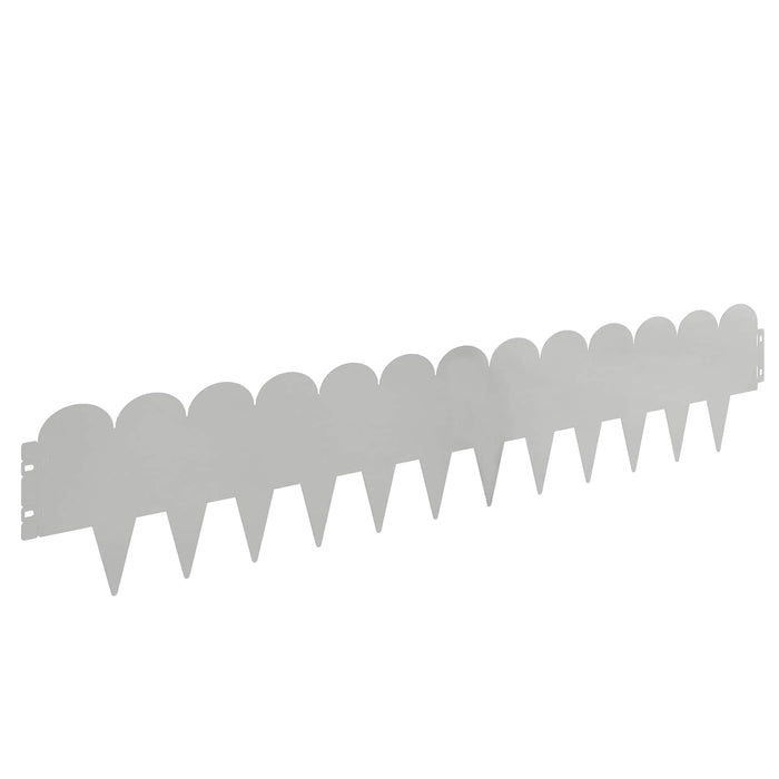Margine pentru gazon 10 pcs 103 x 20 cm Oțel Argintiu WALTI