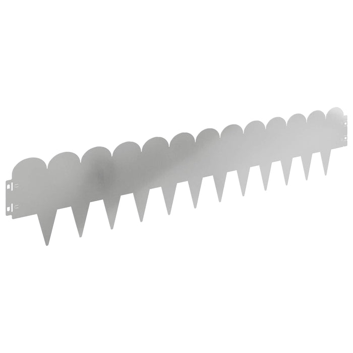 Margine pentru gazon 30 pcs 103 x 20 cm Oțel Argintiu WALTI