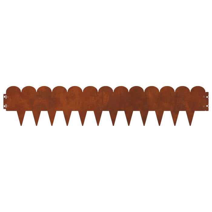 Margine pentru gazon 10 pcs 103 x 20 cm Oțel Ruginit WALTI