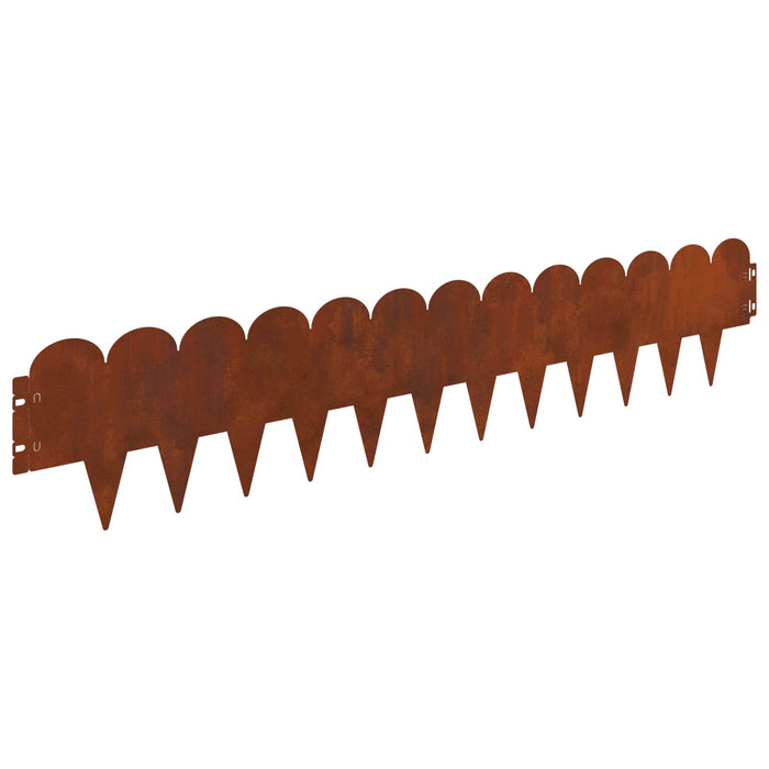 Margine pentru gazon 30 pcs 103 x 20 cm Oțel Ruginit WALTI