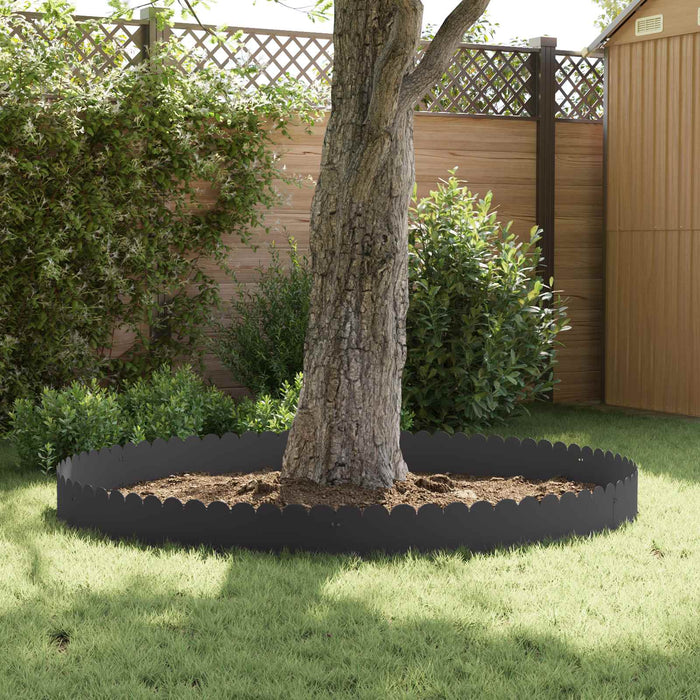 Margine pentru gazon 10 pcs 103 x 25 cm Oțel Negru WALTI