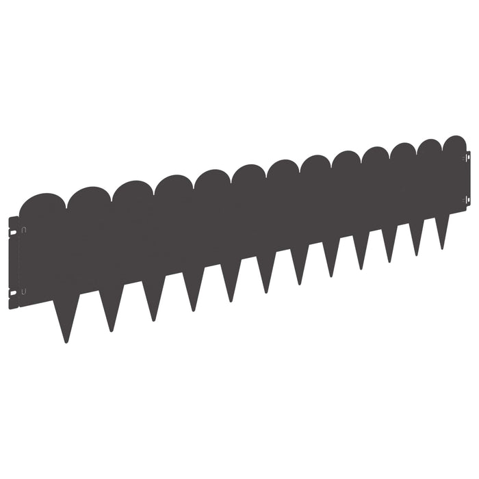 Margine pentru gazon 10 pcs 103 x 25 cm Oțel Negru WALTI