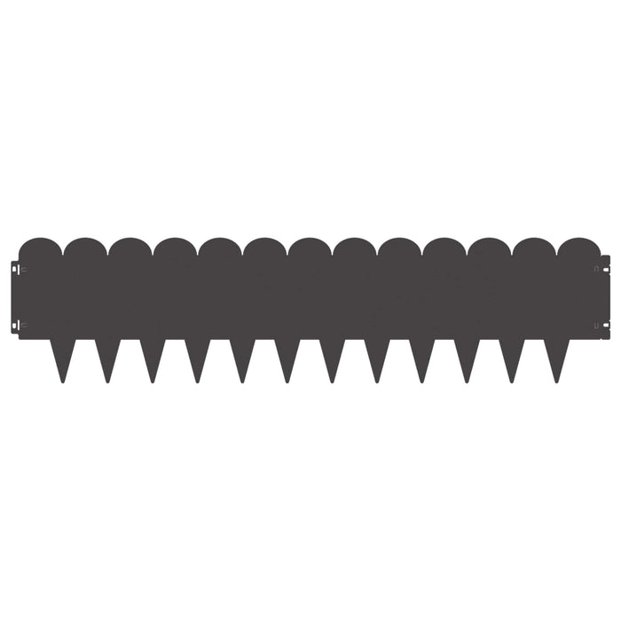 Margine pentru gazon 10 pcs 103 x 25 cm Oțel Negru WALTI