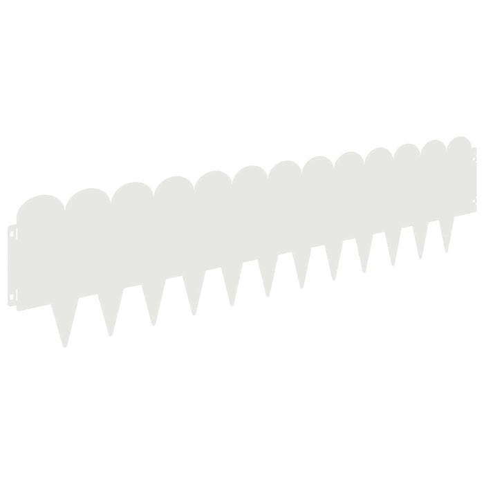 Margine pentru gazon 10 pcs 103 x 25 cm Oțel Alb WALTI