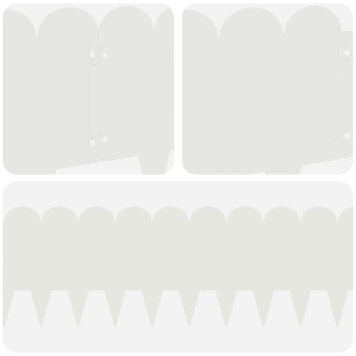 Margine pentru gazon 20 pcs 103 x 25 cm Oțel Alb WALTI