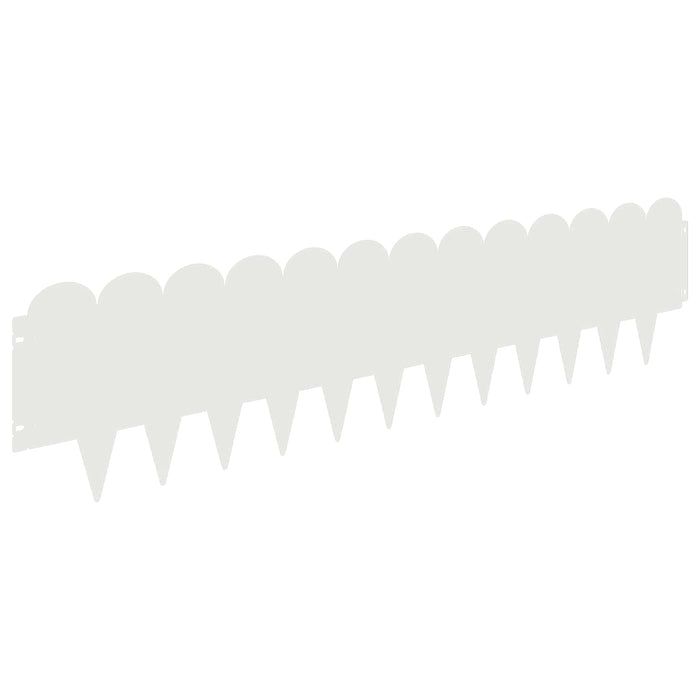Margine pentru gazon 20 pcs 103 x 25 cm Oțel Alb WALTI