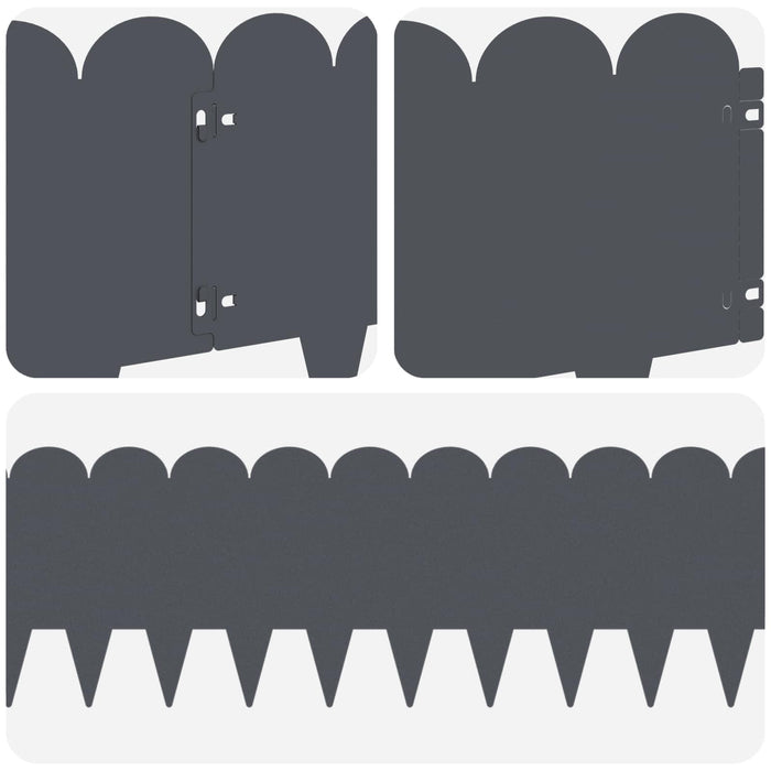 Margine pentru gazon 30 pcs 103 x 25 cm Oțel Antracit - WALTI WALTI