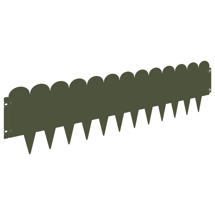 Margine pentru gazon 10 pcs 103 x 25 cm Oțel Verde măsliniu WALTI