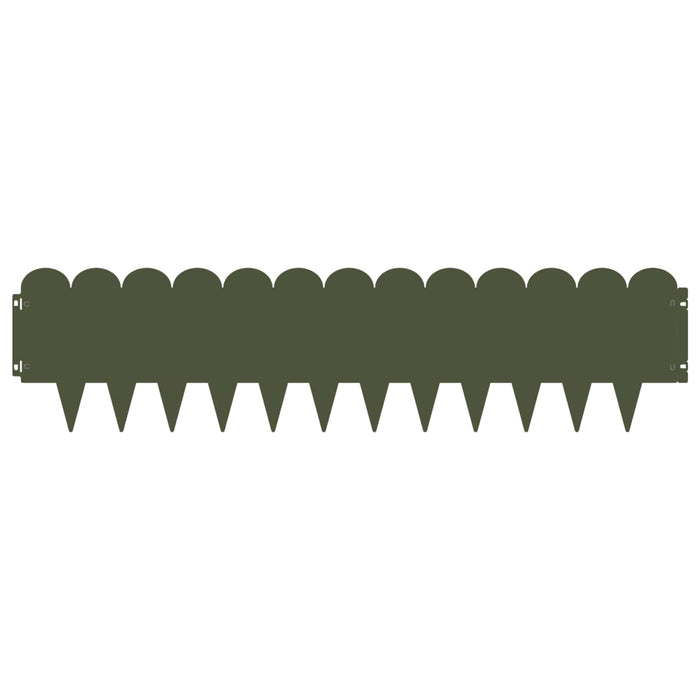 Margine pentru gazon 10 pcs 103 x 25 cm Oțel Verde măsliniu WALTI