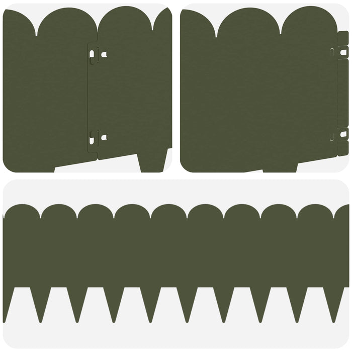 Margine pentru gazon 20 pcs 103 x 25 cm Oțel Verde măsliniu WALTI