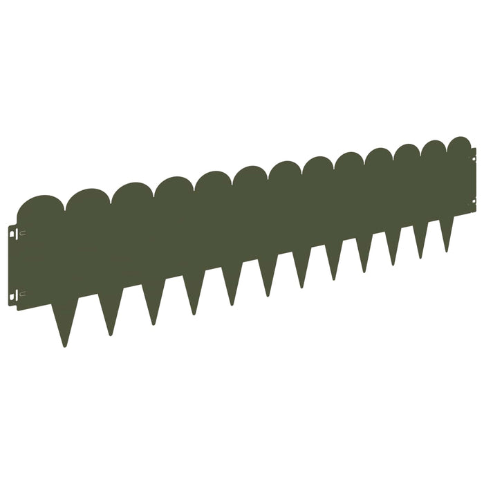 Margine pentru gazon 20 pcs 103 x 25 cm Oțel Verde măsliniu WALTI