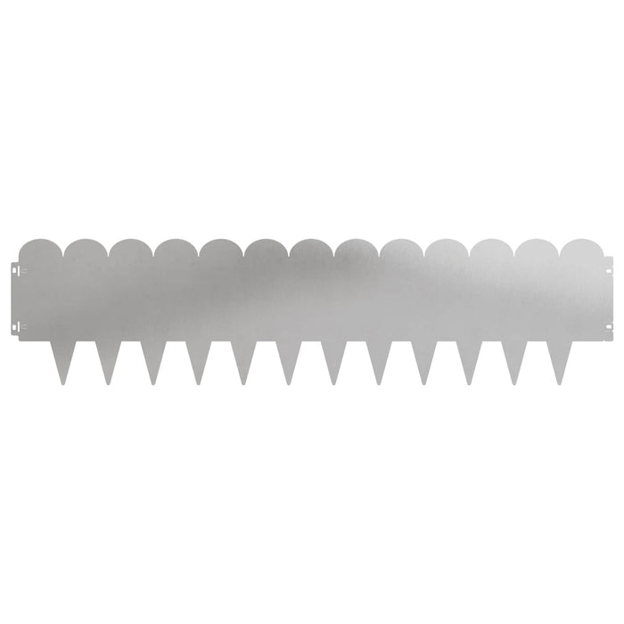 Margine pentru gazon 10 pcs 103 x 25 cm Oțel Argintiu WALTI