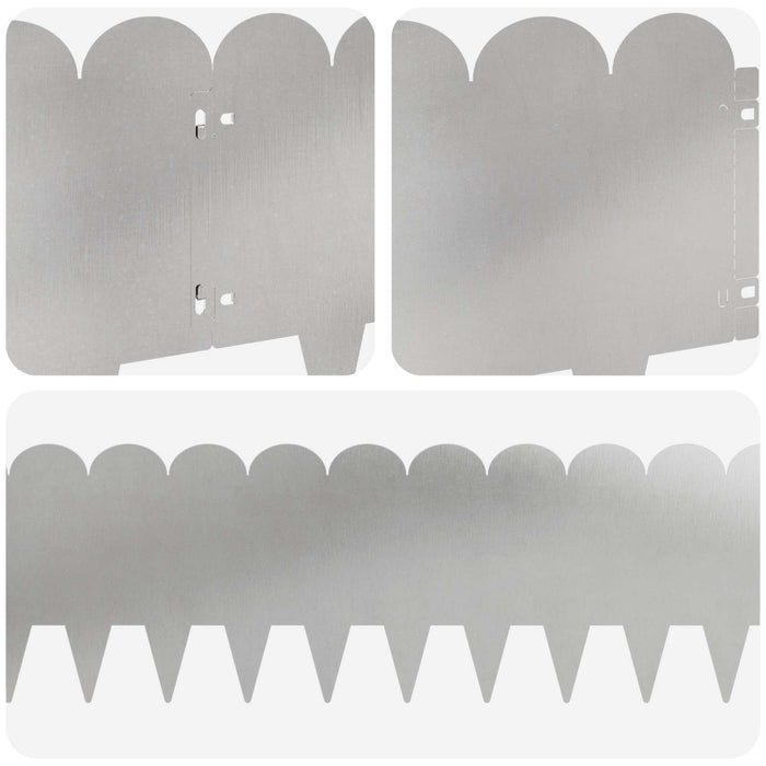 Margine pentru gazon 30 pcs 103 x 25 cm Oțel Argintiu WALTI