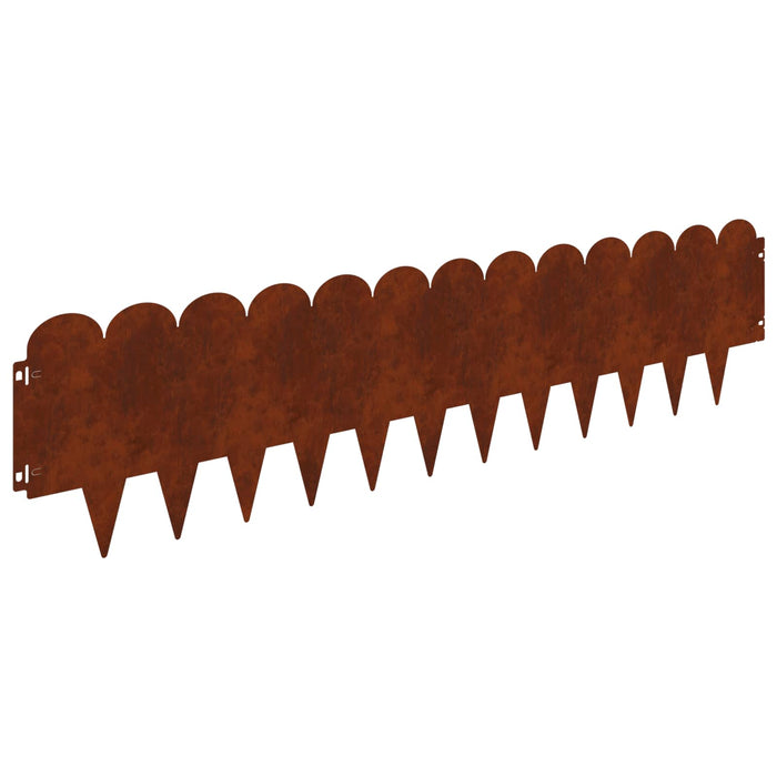 Margine pentru gazon 20 pcs 103 x 25 cm Oțel Ruginit WALTI