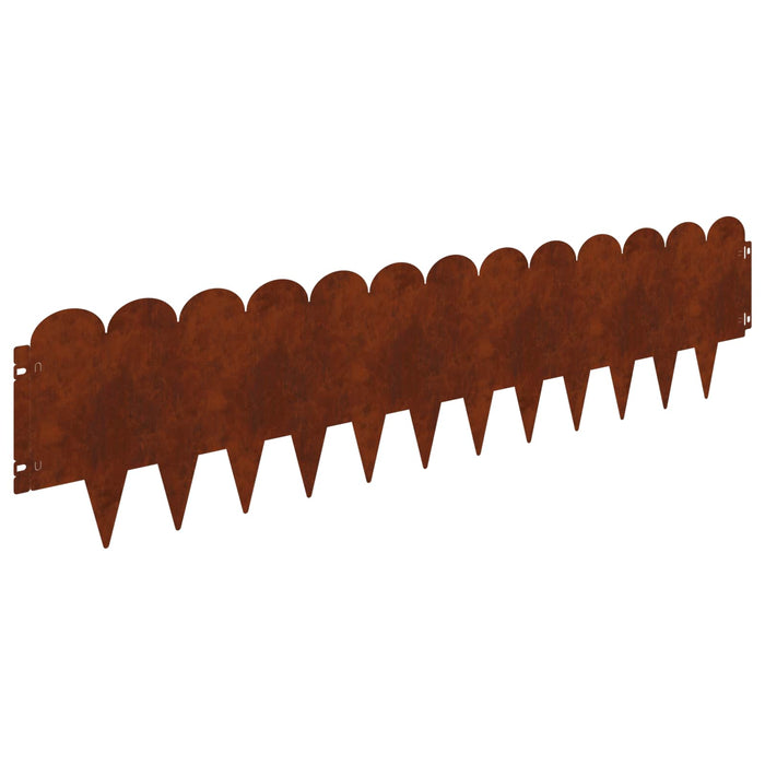 Margine pentru gazon 20 pcs 103 x 25 cm Oțel Ruginit WALTI