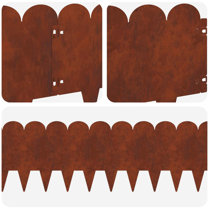 Margine pentru gazon 30 pcs 103 x 25 cm Oțel Ruginit WALTI