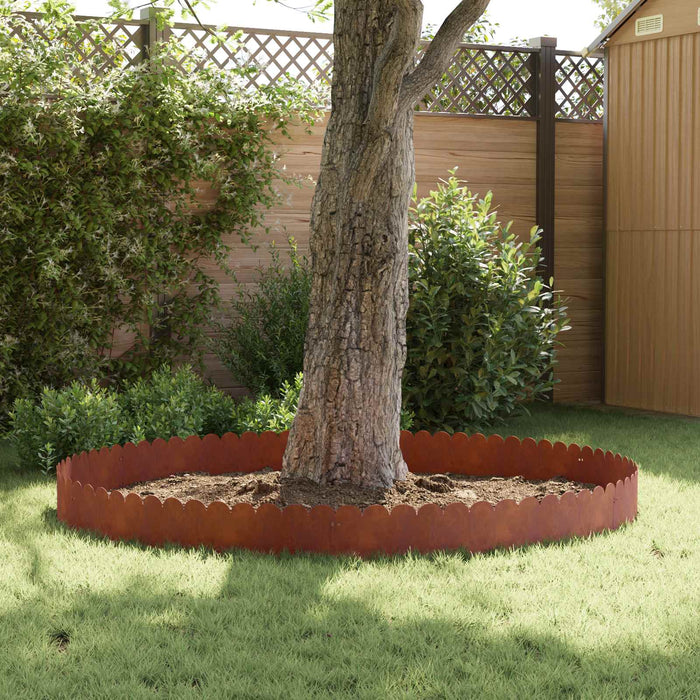 Margine pentru gazon 30 pcs 103 x 25 cm Oțel Ruginit WALTI