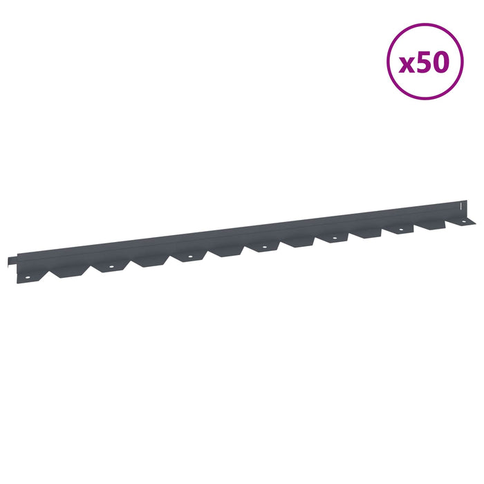 Margine pentru gazon 50 pcs 102 x 4 x 4 cm Oțel Antracit WALTI