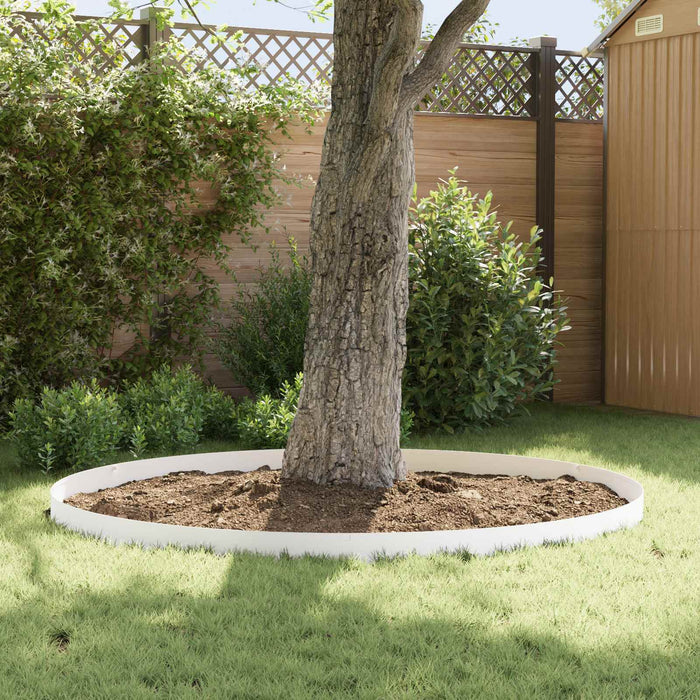Margine pentru gazon 20 pcs 102 x 10 x 4 cm Oțel Alb - WALTI WALTI
