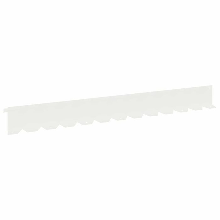 Margine pentru gazon 20 pcs 102 x 10 x 4 cm Oțel Alb - WALTI WALTI