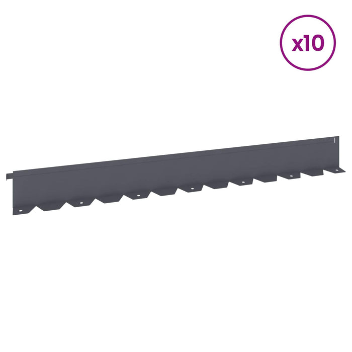 Margine pentru gazon 10 buc. 102 x 10 x 4 cm Oțel Antracit - WALTI WALTI
