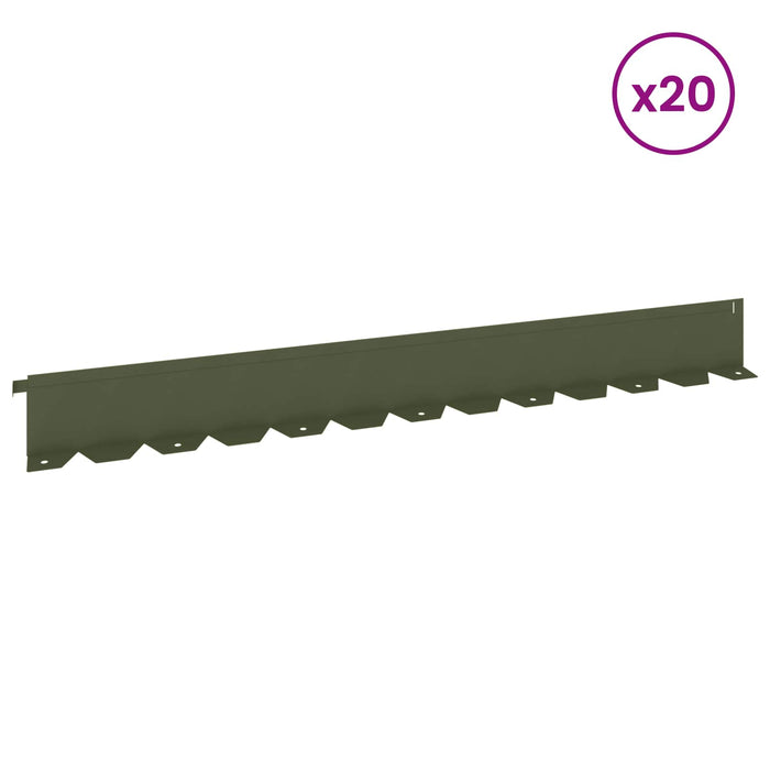 Margine pentru gazon 20 buc. 102 x 10 x 4 cm Oțel WALTI