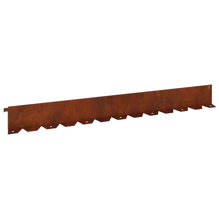 Margine pentru gazon 10 pcs 102 x 10 x 4 cm Oțel Ruginit WALTI