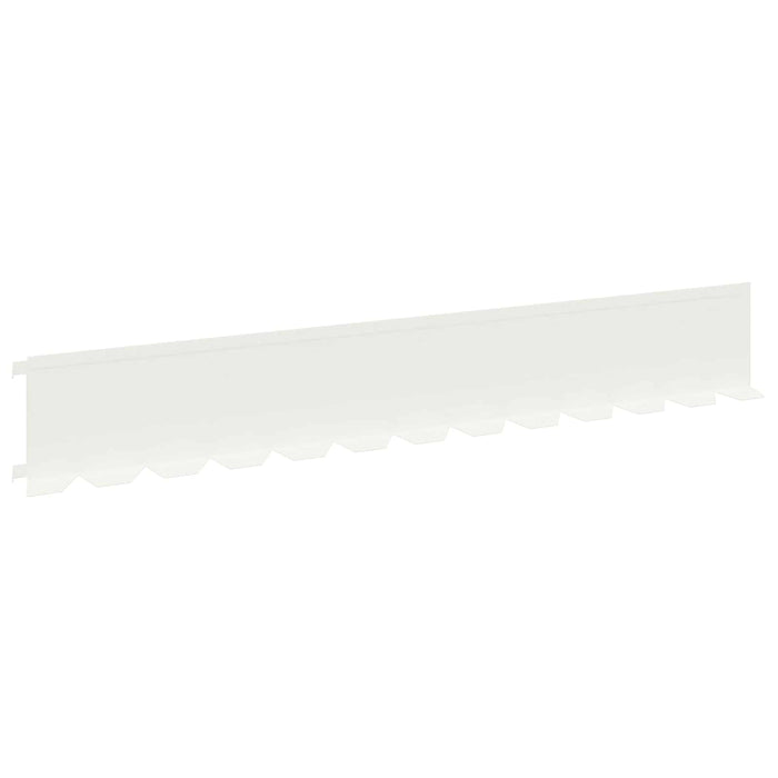 Margine pentru gazon 10 pcs 102 x 15 x 4 cm Oțel Alb WALTI