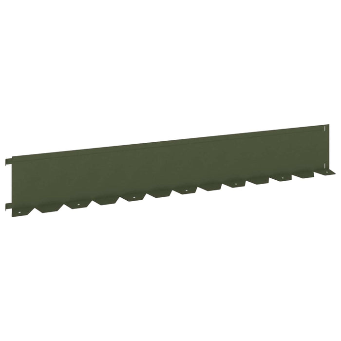 Margine pentru gazon 10 pcs 102 x 15 x 4 cm Oțel Verde măsliniu WALTI