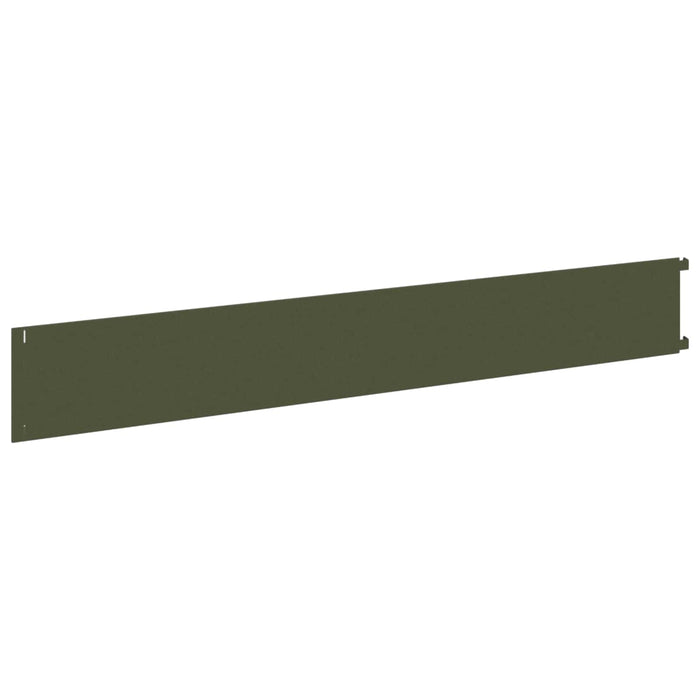 Margine pentru gazon 10 pcs 102 x 15 x 4 cm Oțel Verde măsliniu WALTI