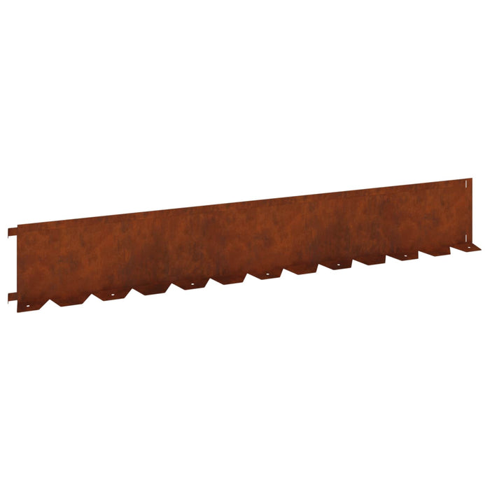 Margine pentru gazon 10 pcs 102 x 15 x 4 cm Oțel Ruginit WALTI