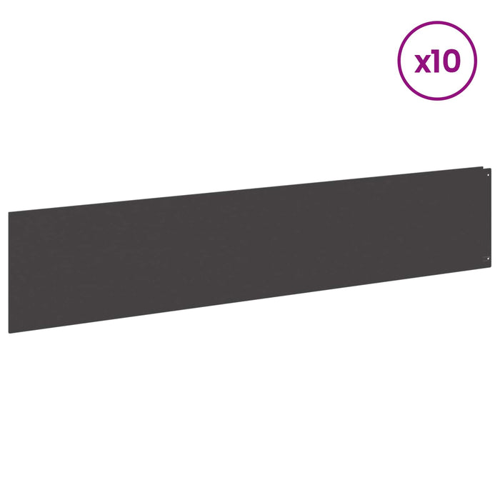 Margine pentru gazon 10 buc. 100 x 22 cm Oțel Negru - WALTI WALTI