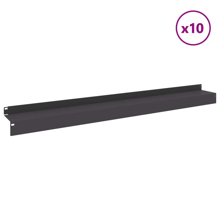 Margine pentru gazon 10 buc. 100 x 10 x 8 cm Oțel Negru - WALTI WALTI