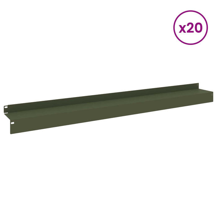 Margine pentru gazon 20 buc. 100 x 10 x 8 cm Oțel - WALTI WALTI