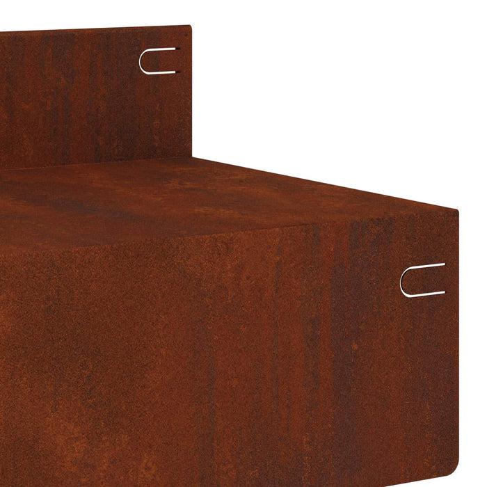 Margine pentru gazon 10 pcs 100 x 10 x 8 cm Oțel Ruginit WALTI