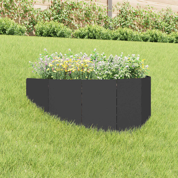 Margine pentru gazon 100 x 45 cm Oțel Negru - WALTI WALTI