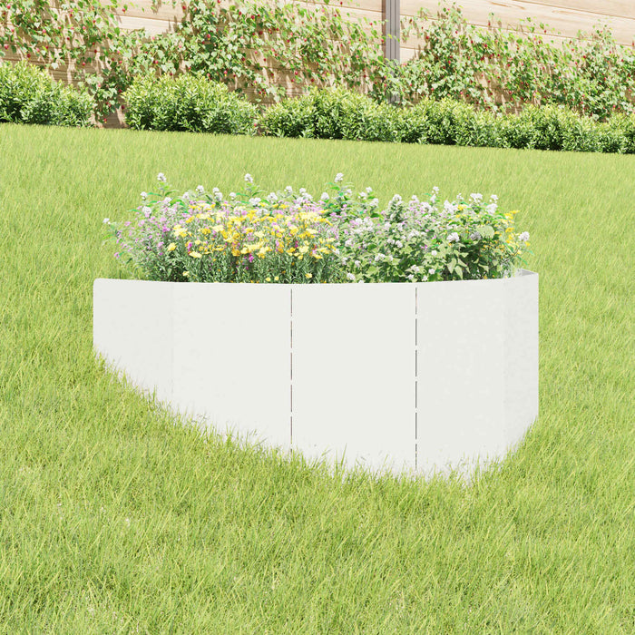 Margine pentru gazon 100 x 45 cm Oțel Alb - WALTI WALTI