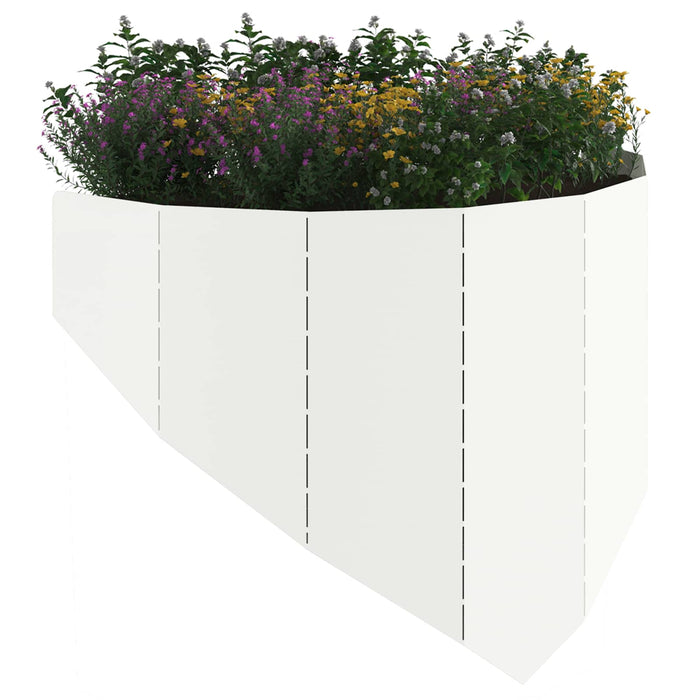 Margine pentru gazon 4 buc. 100 x 45 cm Oțel Alb - WALTI WALTI