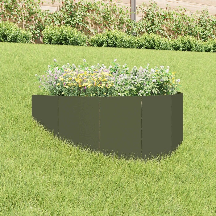 Margine pentru gazon 100 x 45 cm Oțel Verde măsliniu - WALTI WALTI
