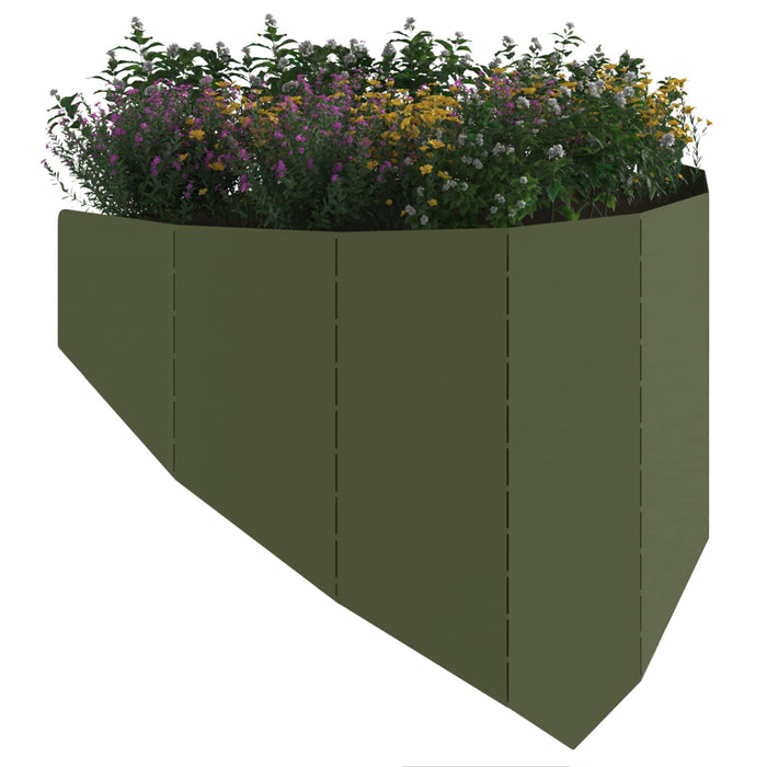 Margine pentru gazon 100 x 45 cm Oțel Verde măsliniu - WALTI WALTI